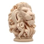 Marble Lion Bust Figurine – Elegant Baroque-Style Desktop Sculpture for Home or Office Décor – Symbol of Strength and Nobility