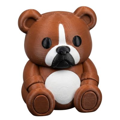 Boxer Dog Teddy Bear Figurine – Cute Bulldog-Inspired Collectible Cub Sculpture for Desk, Shelf or Gift Display – 3D Printed in Canada — 3D Printed Collectible by 3DCentral