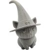 Corduroy Witch Cat Figurine – Cute Halloween Cat with Pointed Hat, Paintable DIY Decoration or Shelf Ornament – 3D Printed in Canada — 3D Printed Collectible by 3DCentral