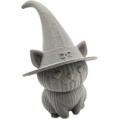 Corduroy Witch Cat Figurine – Cute Halloween Cat with Pointed Hat, Paintable DIY Decoration or Shelf Ornament – 3D Printed in Canada — 3D Printed Collectible by 3DCentral