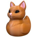 Cat Duck Figurine – Cute Cat-Duck Hybrid with Pointed Ears, Whisker Details & Pink Nose – Funny Collectible for Cat Lovers & Desk Decor