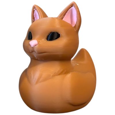 Cat Duck Figurine – Cute Cat-Duck Hybrid with Pointed Ears, Whisker Details & Pink Nose – Funny Collectible for Cat Lovers & Desk Decor – 3D Printed in Canada — 3D Printed Collectible by 3DCentral
