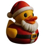 Christmas Santa Claus Duck Figurine – Festive Holiday Décor Duck for Desk, Shelf or Bathroom – Funny Christmas Collectible Gift