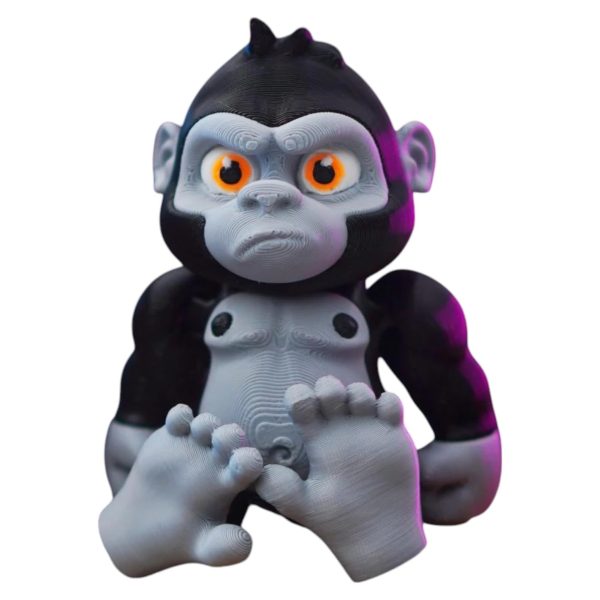 Articulated Flexy Gorilla Figurine – Jungle Desk Collectible for Teens & Adults – Decorative Display & Collectible – 3D Printed in Canada