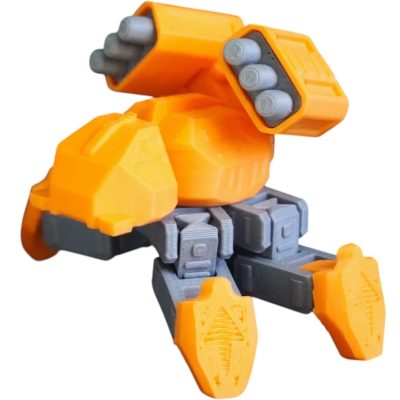 Rocket Launcher Tank Model Kit by Kitcrafters – 16 Moving Joints with Dual Missile Pods – Heavy Fire Support Mech for Collectors & Dioramas – 3D Printed in Canada — 3D Printed Collectible by 3DCentral