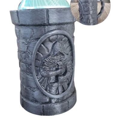 Crusader Can Holder with Medieval Wall Texture & Wrought Iron-Style Handle – Fantasy Drink Sleeve for 12oz Cans – 3D Printed in Canada — 3D Printed Collectible by 3DCentral
