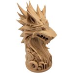 Viking Wolf Totem Figurine – Norse-Inspired Woodland Decor with Nordic Runes and Carved Details