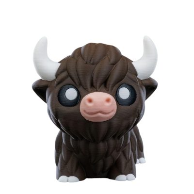 Chill Highland Cow Figurine – Cute Collectible Highland Bull Toy for Desk, Shelf & Gifts – Adorable Animal Decor for Teens & Adults – 3D Printed in Canada — 3D Printed Collectible by 3DCentral