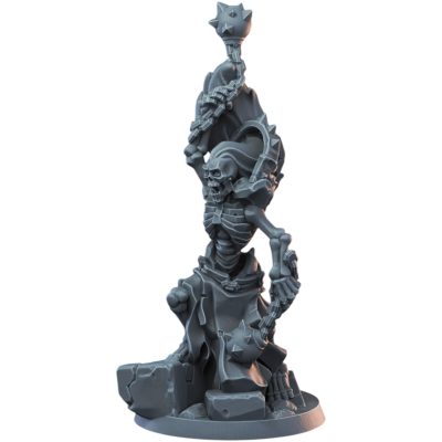 Skeleton Chainballer Miniature 32mm Scale | Undead Fighter with Raised Spiked Flail for Fantasy Tabletop RPG & Painting – 3D Printed in Canada — 3D Printed Collectible by 3DCentral