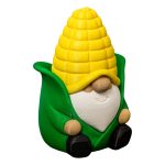 Corn Gnome Figurine – Whimsical Farmer Gnome with Corn Hat for Shelf Decor, Tiered Trays, and Seasonal Displays