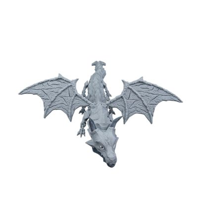 The Lithic Titan Stone Dragon Figurine – Articulated Fidget Sculpture with Rock-Textured Wings and Tail – Fantasy Desk Decor – 3D Printed in Canada — 3D Printed Collectible by 3DCentral