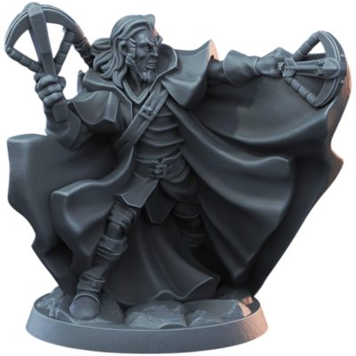 Crossbow Wielding Male Miniature – Dual Crossbows – Unpainted 3D Printed Figure for Fantasy Tabletop RPGs – Heroic Adventurer Pose — 3D Printed Collectible by 3DCentral