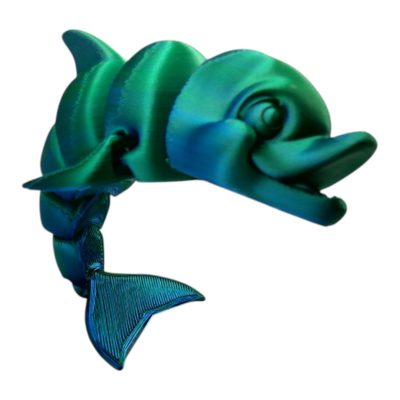 Articulated Dolphin Figurine – Ocean Desk Fidget for Teens & Adults (15+) – Poseable Marine Animal Collectible – 3D Printed in Canada — 3D Printed Collectible by 3DCentral