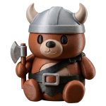 Barbarian Teddy Bear Cub Figurine – Viking Warrior Bear Miniature with Axe – Cute Fantasy Shelf Decor for Desk or Display – Collectible Gift for Teens & Adults