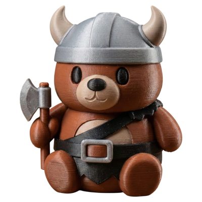 Barbarian Teddy Bear Cub Figurine – Viking Warrior Bear Miniature with Axe – Cute Fantasy Shelf Decor for Desk or Display – Collectible Gift for Teens & Adults – 3D Printed in Canada — 3D Printed Collectible by 3DCentral