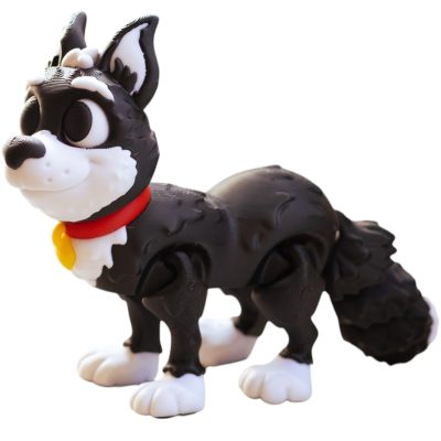 Articulated Cartoon Puppy Dog Figurine – Poseable 3D Printed Animal Model for Desk, Shelf, or Gift Display – 3D Printed in Canada — 3D Printed Collectible by 3DCentral