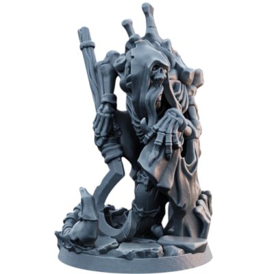 Bone Serpent Undead Warlord Miniature with Scythe for Tabletop RPG, Dark Fantasy Dioramas & Painting – 3D Printed in Canada — 3D Printed Collectible by 3DCentral