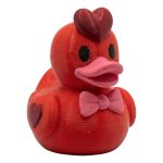 Romantic Red Duck Figurine with Heart & Bowtie – Valentine's Day Gift Idea, Cute Desk Decor for Adults, Couples or Collectors
