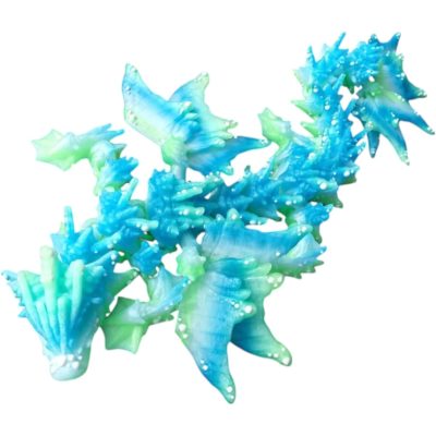 Ocean Dragon Figurine – Articulated Aquatic Creature with Coastal Colors & Poseable Body Segments – 3D Printed in Canada — 3D Printed Collectible by 3DCentral