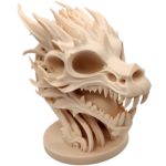 Skeletal Dragon Bust Sculpture 2