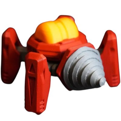 Drill Mech Posable Model Kit – 14-Piece Articulated Robot with Rotating Drill & 10 Moving Joints – Desktop Sci-Fi Miniature for Collectors & Hobbyists – 3D Printed in Canada — 3D Printed Collectible by 3DCentral