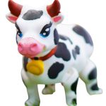 Cute Articulated Cow Figurine with Bell