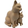 Momma Cat and Kitten Figurine – Wood-Style 3D Printed Cat Sculpture Duo for Shelf, Gift, or Pet Memorial Display – 3D Printed in Canada — 3D Printed Collectible by 3DCentral