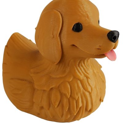 Golden Retriever Duck Figurine – Dog Duck Car Dashboard Décor, Collectible Gift for Dog Lovers, Duck for Ducking, Duck for Hiding, Cruise Duck – 3D Printed in Canada (Caramel, Standard) — 3D Printed Collectible by 3DCentral