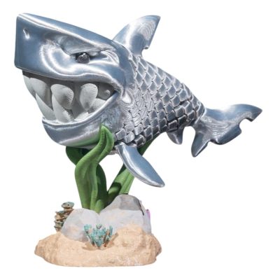 Travis The White Shark Figurine – Ocean Desk Display for Teens & Adults – Collectible 3D Printed Marine Sculpture – Made in Canada — 3D Printed Collectible by 3DCentral