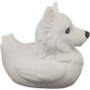 American Eskimo Dog Duck Figurine – Fluffy White Dog Meets Rubber Duck in Adorable Novelty Collectible Gift – 3D Printed in Canada — 3D Printed Collectible by 3DCentral