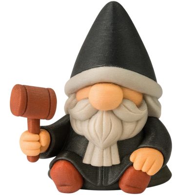 Judge Gnome Figurine with Gavel – Funny Viking Courtroom Shelf Decor for Office, Desk, or Bookshelf – Nordic Law Gnome Gift for Lawyers and Judges – 3D Printed in Canada — 3D Printed Collectible by 3DCentral