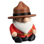 Canadian Mountie Gnome Figurine – RCMP-Inspired Collectible Desk Gnome in Red Uniform – Decorative 3D Printed Statue for Shelf, Office or Gift