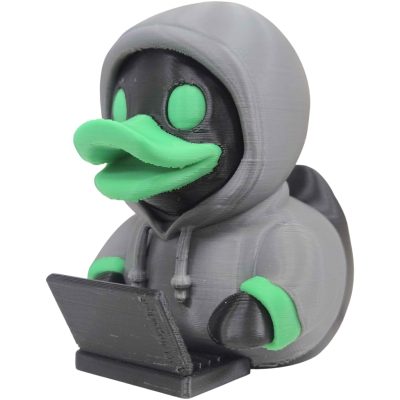 Computer Hacker Duck Figurine – Funny Tech Duck in Hoodie with Laptop – Geeky Desk Toy for Programmers, Developers & Cyber Fans – Collectible Décor for Office or Gaming Setup – 3D Printed in Canada — 3D Printed Collectible by 3DCentral