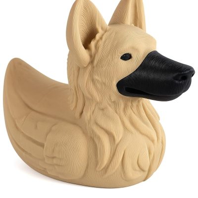 German Shepherd Duck Figurine – Funny 4x4 Rubber Duck for Vehicle Ducking, Cruise Hiding & Dog Lovers – Dashboard Collectible Gift for Off-Road & Travel Fans – 3D Printed in Canada — 3D Printed Collectible by 3DCentral