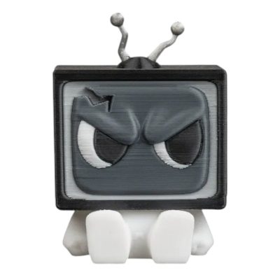 Static Anty Figurine – Angry CRT TV Character for Desk, Gaming Setup, or Shelf Display – Retro Collectible Gift for Teens & Adults – 3D Printed in Canada — 3D Printed Collectible by 3DCentral