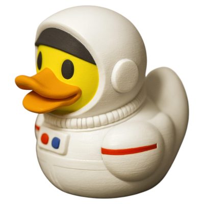 Astronaut Duck Figurine – Funny Space Rubber Duck Collectible for Desk, Shelf or Bathroom Décor – Astronaut Themed Gag Gift for Adults and Teens – 3D Printed in Canada — 3D Printed Collectible by 3DCentral