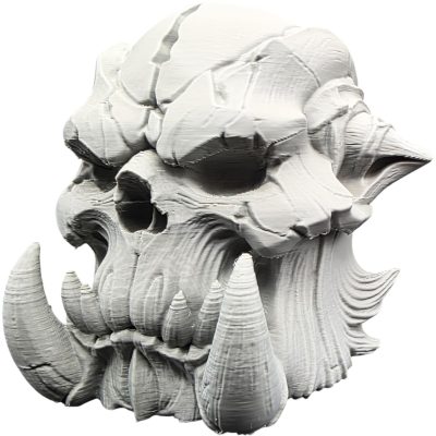 Cracked Ogre Skull Figurine – Fantasy Monster Skull Prop for Desk, Shelf, or Dungeon Decor – 3D Printed in Canada — 3D Printed Collectible by 3DCentral