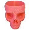 Sugar Skull Bowl with Embossed Swirl Design – Gothic Candy Dish or Decorative Container – Bright Pink – 3D Printed in Canada — 3D Printed Collectible by 3DCentral