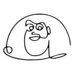 Space Ranger Face Wall Art – Minimalist Line Drawing Décor for Bedroom, Office, or Studio – Modern Nerdy Geek Wall Accent