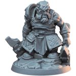 Dwarf Blacksmith with Hammer & Anvil Miniature