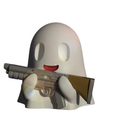 Cute Ghost Figurine Holding Toy Blaster – Funny Collectible Decor for Teens and Adults – 3D Printed in Canada — 3D Printed Collectible by 3DCentral