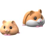 Cute Hamster Figurine with Big Eyes – 3D Printed Pocket Pet Display