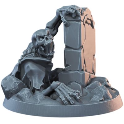 Buried Undead Miniature 32mm Scale | Skeleton Emerging from Ruins for Fantasy Tabletop RPG & Painting – 3D Printed in Canada — 3D Printed Collectible by 3DCentral