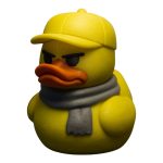 Grumpy Duck Figurine with Hat & Scarf