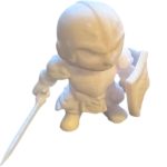 Knight Figurine with Sword and Shield – Fantasy-Style Miniature Warrior Statue