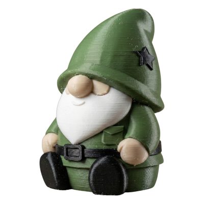 Military Soldier Gnome Figurine – Patriotic Green Army Gnome Statue for Shelf, Desk or Garden Decor – Funny Collectible Gift for Veterans, Gnome Lovers & Military Fans – 3D Printed in Canada — 3D Printed Collectible by 3DCentral