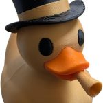 2026 New Year Duck Figurine with Party Hat & Noisemaker – Festive Yellow Rubber Duck Décor for Adults & Collectors – DV