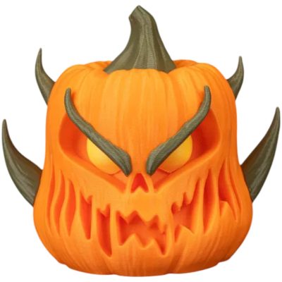 Pumpgrin Spiked Pumpkin Figurine – Creepy Halloween Jack-o'-Lantern with Horned Spikes & Fierce Grin – Gothic Tabletop & Haunted Mantle Décor – 3D Printed in Canada — 3D Printed Collectible by 3DCentral