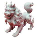 Mythical Demon Dog Guardian Figurine – Fierce Oni-Inspired Decorative Sculpture