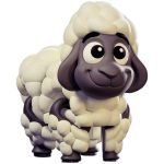 Cute Sheep Figurine – Fluffy Cartoon-Style Animal Collectible for Desk or Shelf Décor – Adorable 3D Printed Gift for Teens & Adults